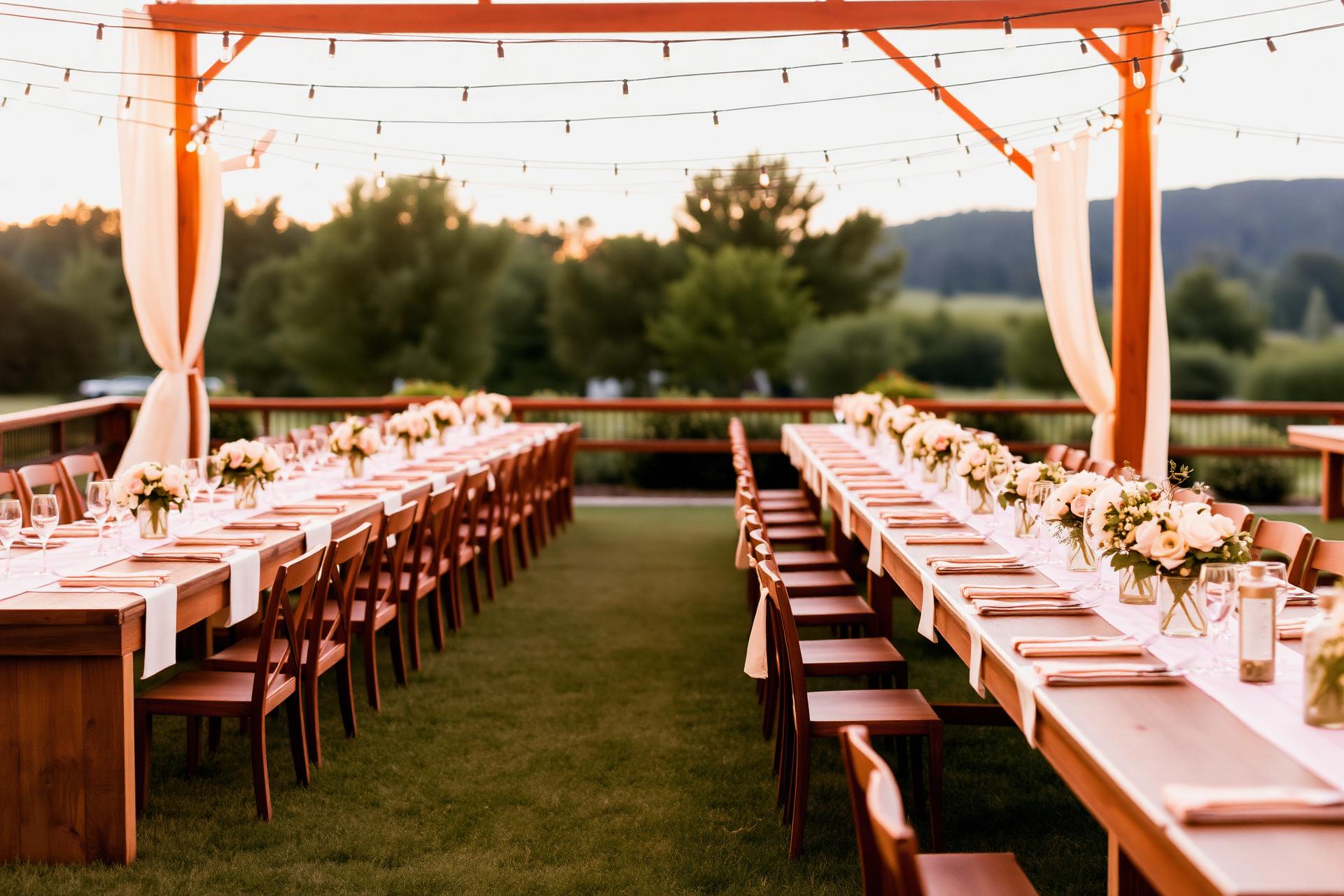 Elegant outdoor wedding reception
